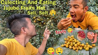 Collecting And Eating Jujubee Fruits Hot Seli Selt/🤤😋Village Life Vlog/B boys@