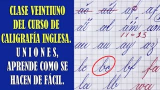 ✔ Curso de Caligrafía 🅸🅽🅶🅻🅴🆂🅰 GRATIS Clase #21 UNIONES DE LETRAS | Copperplate | Pablo Bermúdez