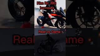 Real vs game Ktm Rc 390 burnout los angels crime #shorts #ashortaday #rc390 #ktm #burnout