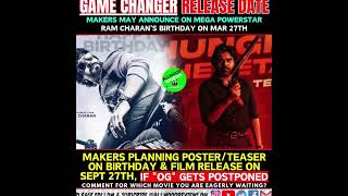 Game Changer Release #gamechanger #og #ramcharan #pawankalyan #kiaraadvani #priyankamohan #shorts