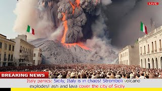 Italy panics: Sicily, Italy is in chaos! Stromboli volcano explodes! ash and lava cover city Sicily