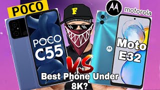 Poco C55 vs Motorola E32 - affordable price performance 🔥Best smartphone Under ₹8499!? ⚡