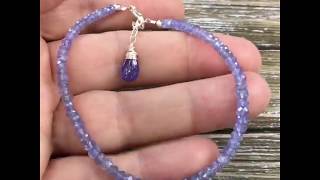 Fine Tanzanite Beaded Stackable Bracelet