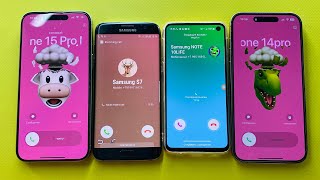 Incoming Call Samsung S10e+Samsung S7 vs IPhone 14 Pro Max+IPhone 15 Pro Max