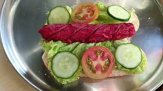 Making Healthy Hotdog Sandwich