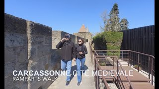 Carcassonne France Cite Medieval Ramparts walk 2022