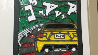 Stainless glass art Initial D GT86 themed for my math project time laps video (part 2)