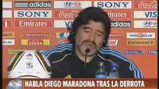 Argentina Vs Germany 0 4 Maradona Press Conference 3 07 10 Spain España Spanien 西班牙 Iran