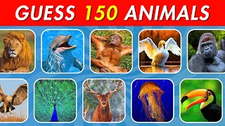 Guess 150 Animals in 3 Seconds 🐬🐸🐯 | EASY to IMPOSSIBLE