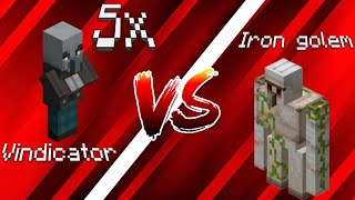 5 vindicator vs iron golem, who will win? 🤔 #minecraft #minecraftpe