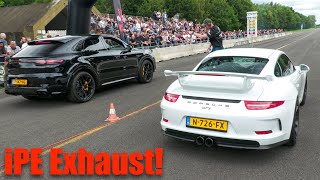 Porsche 991 GT3 with iPE Exhaust - INSANE 9K RPM Launch Controls And DRAG RACING!