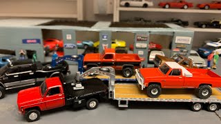 custom 1/64 trucks and new auto world mustang LX 5.0 hot wheels