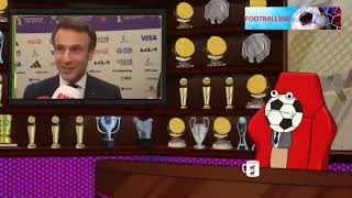 Interview Emmanuel Macron   France 2 vs 0 Maroc coupe du monde Qatar 14 12 2022