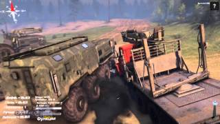 USSR 7140 KrAZ trucks in the water and on the roads spintires offroad truck simulator