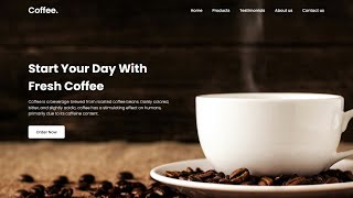 Create Responsive Coffee Website in HTML CSS and JavaScript | Coffee Website in HTML and CSS