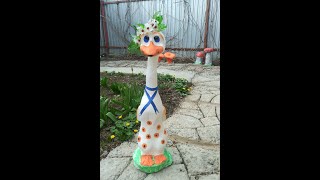 гусь из цемента. часть 1.goose made of cement,ganso feito de cimento,goose made of cement,DIY