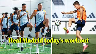 Real Madrid Today's workout. (11/08) 📹 /🚨 Ancelotti tried Viní Jr, Mbappé, Arda Güler front three 🥶👀