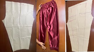 HOW TO DRAFT, CUT, AND SEW A PYJAMAS PANTS USING A SINGLE PATTERN PIECE | PYJAMAS SET PART 3 OF 3