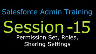 Session 15 : Free Salesforce Training | Permission Set | Roles | Sharing Settings