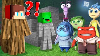 JJ and Mikey HIDE From Scary Joy , Disgust , Fear , Anger Inside Out 2 Minecraft Challenge - Maizen