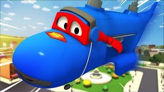 Carl le Super Truck -  L'avion Cargo - La Ville des Voitures 🚓 🚒 Dessin animé pour enfants