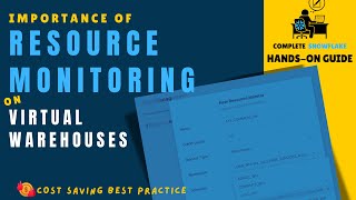 07 | Importance Of Resource Monitor On Snowflake Virtual Warehouse | #costoptimization