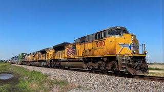 UP 9010 SD70AH Leads a 3 Unit Intermodal on the Hoxie Sub in Walnut Ridge, AR