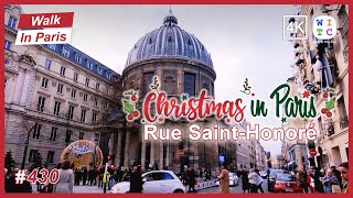 Christmas in Paris | Rue Saint-Honoré, Paris, France | Walk In Paris | Paris walk