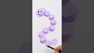 Funny Worm Painting! Art for Kids  #shorts #painting #art #shortsvideo