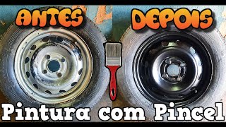 Como PINTAR Rodas de Ferro com Pincel, Será que ficou bom? Faça você mesmo em casa! CARRO A OBRA.