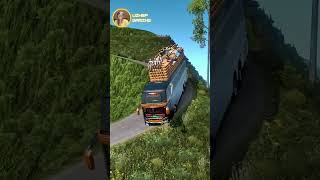 The bus traverses dangerous roads Part UZ004 #eurotrucksimulator2 #dangerousroads #shorts