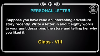 Write a letter in about eighty words to your aunt describing an adventure story that you have read