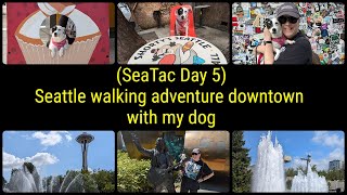 (SeaTac day 5) Seattle walking adventure downtown with my dog