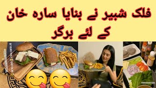 falak shabir made burger for sarah khan| falak shabir and sara khan| falak shabir cooking for sarah