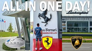 Visiting Pagani, Lamborghini and Ferrari museums in one day! Which one  is the best? | 4K