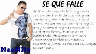 Daniyel - Se Que Falle ☆ Exclusivo 2010 ☆