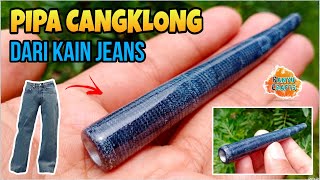 Ternyata kain jeans bekas bisa dijadikan pipa cangklong || Pipa cangklong dari kain jeans.