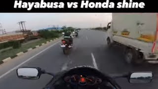 Hayabusa vs CB Shine 🤣🤣🤣 @alimotovlogs #superbikes #1m  #youtube #hayabusa #hondashine #tvsraider