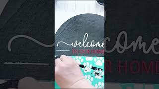 DIY WELCOME TO MY HOME Door Hanger - #Alinacutle® #AlinaCraft #silkscreenprinting