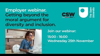 Employer webinar | Getting beyond the moral argument for diversity and inclusion