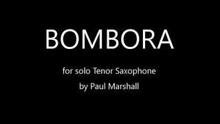 Bombora for Solo Tenor Saxophone by Paul Marshall