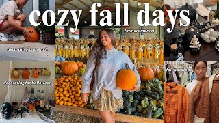 COZY FALL DAYS: decorating our porch for fall, halloween decorating, farmer's market