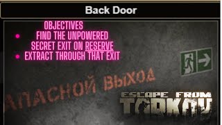 Back Door Escape From Tarkov Under A Minute Quest Guides Reserve Mechanic #eft