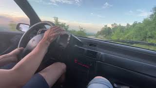 POV mountain drive from passenger