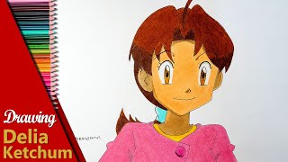 Drawing Ash's Mom Delia Ketchum | Pokémon