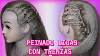 HERMOSO PEINADO DE LIGA CON TRENZAS FÁCIL DE HACER 🤩