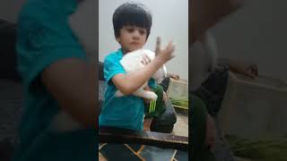 bunny and my son#youtubeshorts #rabbite #animals