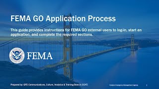 FEMA GO Application Process Guide