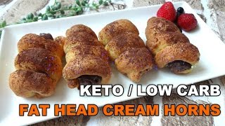 Keto / Low Carb / Fat Head Chocolate Cream Horns (Cannoli)