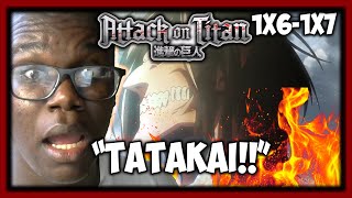 A TITAN ATTACKING ANOTHER TITAN | AOT HATER REACTS TO ATTACK ON TITAN 1X6-1X7 REACTION VIDEO